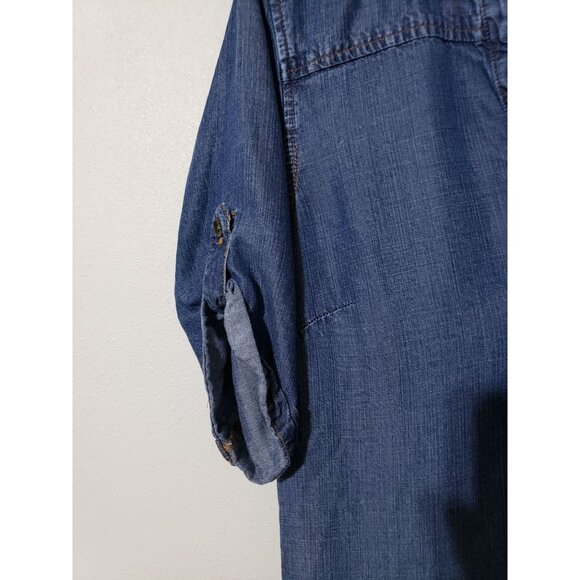 Philosophy denim, roll tab, short sleeve, shift shirt dress with pockets, size s - Picture 4 of 5